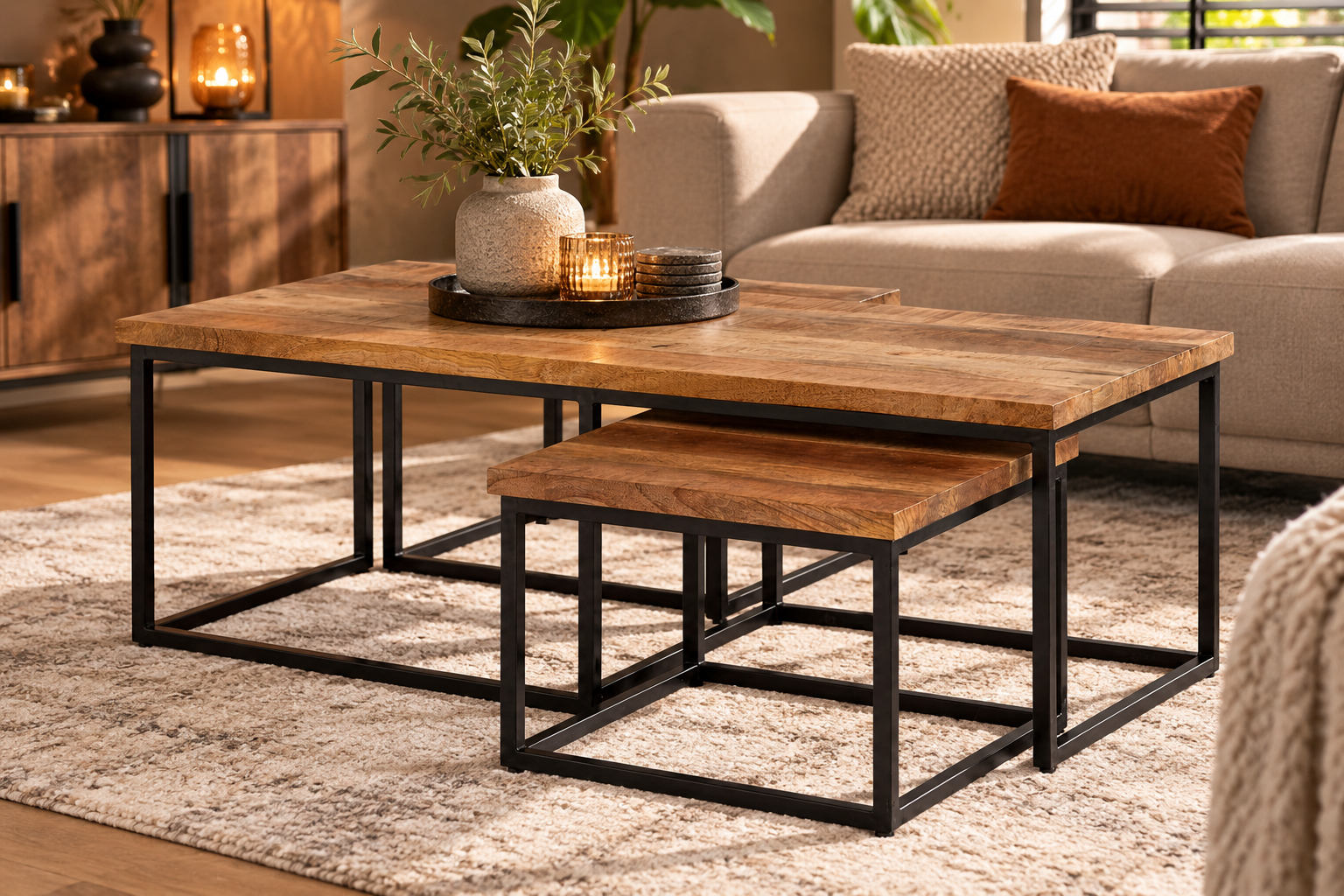 Casa salontafel set van 3 mango